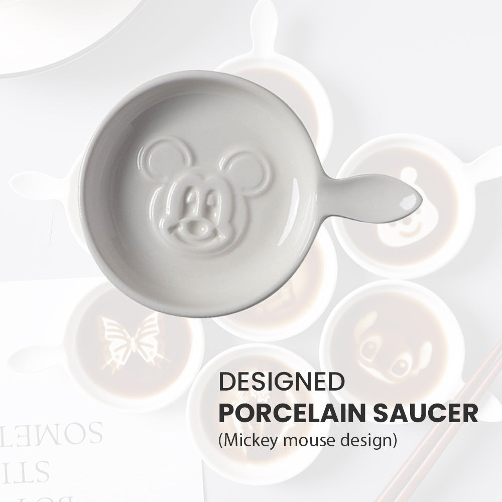 Locaupin Creative Dinnerware Porcelain Small Dipping Bowl Serving Saucer Plate Condiment Seasoning Dishes Cute Design