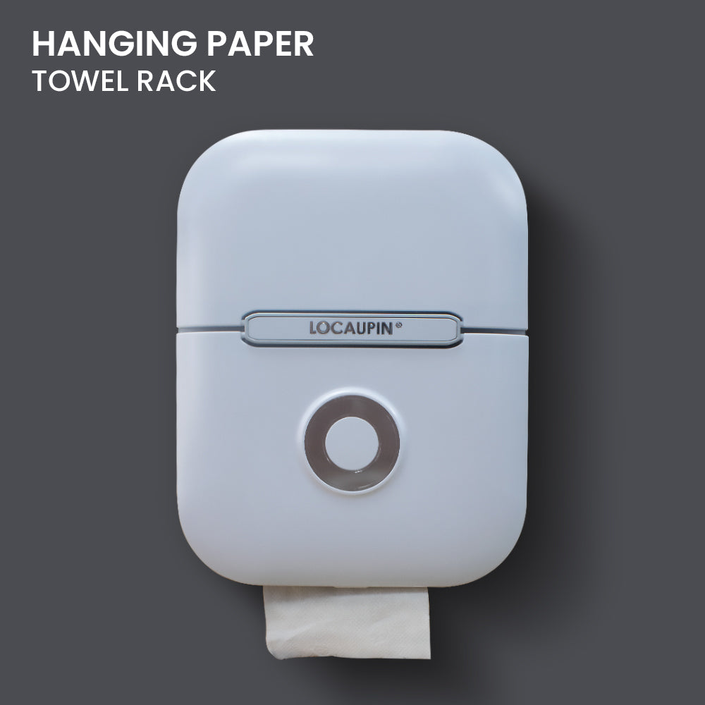 Locaupin Multifunctional Wall Mounted Double Layer Bathroom Paper Tower Holder Storage Rack Nail-Free Roll Paper Box Easy Installation Toilet Accessories