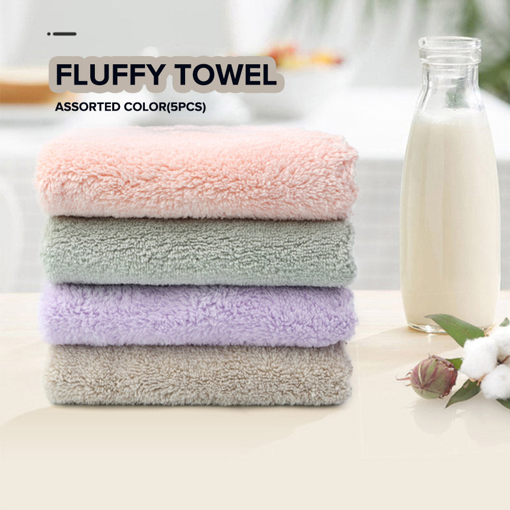 Locaupin 5pcs Assorted Color Household Towel Multipurpose Kitchen Cleaning Cloth Washing Dishes Quick Drying Rag