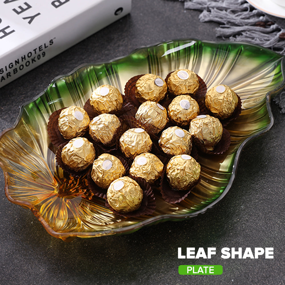 Locaupin Leaf Shape Appetizer Plate Serving Dessert Sushi Fruit Snack Tray Condiment Dishes Saucer Dipping Bowl
