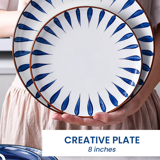 Locaupin Porcelain Dinnerware And Serveware Japanese Style Plate Soup Bowl Serving Platter Baking Plate