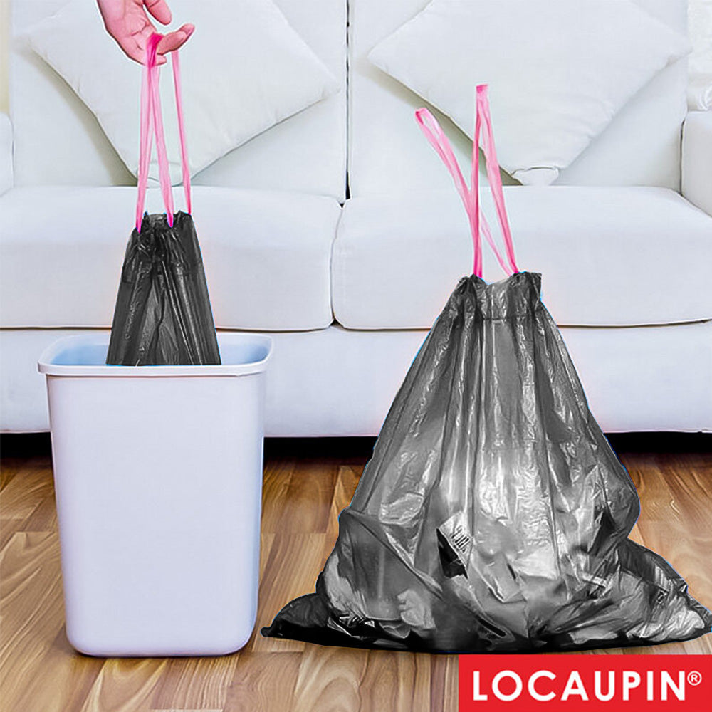 Locaupin Household Plastic Drawstring Trash Bag with Holder Recycling Wastebasket Garbage Can Liners