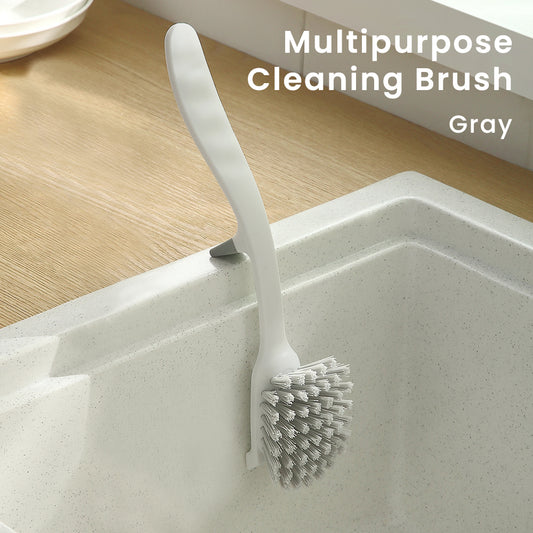 Locaupin Household Comfort Grip Multi-purpose Long Handle Soft Cleaning Brush With Head Scraper Perfect For Kitchen Table Wall