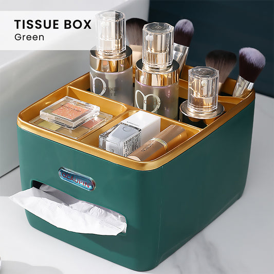 Locaupin Multi-functional Tissue Box Storage Holder With Cover Household Paper Towel Dispenser For Livingroom Bathroom Bedroom