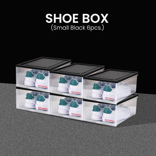 Locaupin Frosted With Lid Shoe Box Cabinet Organizer Dust-Proof Disassemble Clamshell Plastic Storage Case Set