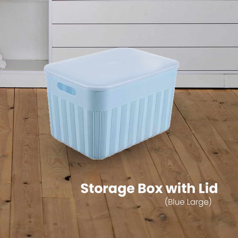 Locaupin Decorative Minimalist Wardrobe Storage Box with Cover Multifunctional Underwear Clothes Toys Books Cabinet Bedroom Organizer (Large)
