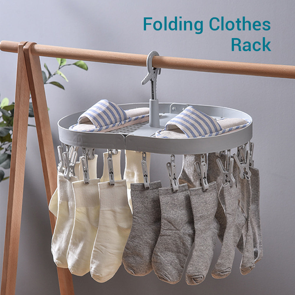 Locaupin Multipurpose Clothes Garment Towel Socks Underwear Folding Hanger Laundry Drying Rack Organizer