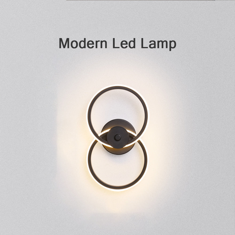 Locaupin Home Decoration Bedside Round Shape Wall Lamp Led Light Sconce Indoor Living Room Aisle Corridor
