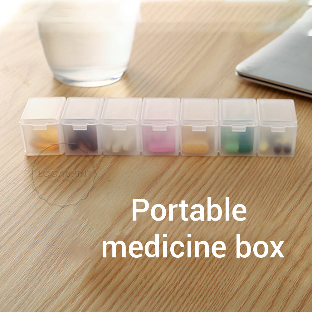 Locaupin Weekly Pill Organizer Portable Medicine Case Box Large Compartments Container Moisture-Proof Travel or Daily Use For Vitamins Supplement