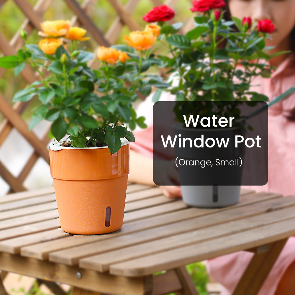 Locaupin Cylinder Pot with Water Window Self Watering Planter Home Indoor Outdoor Gardening For Flowers Plants Balcony Decoration