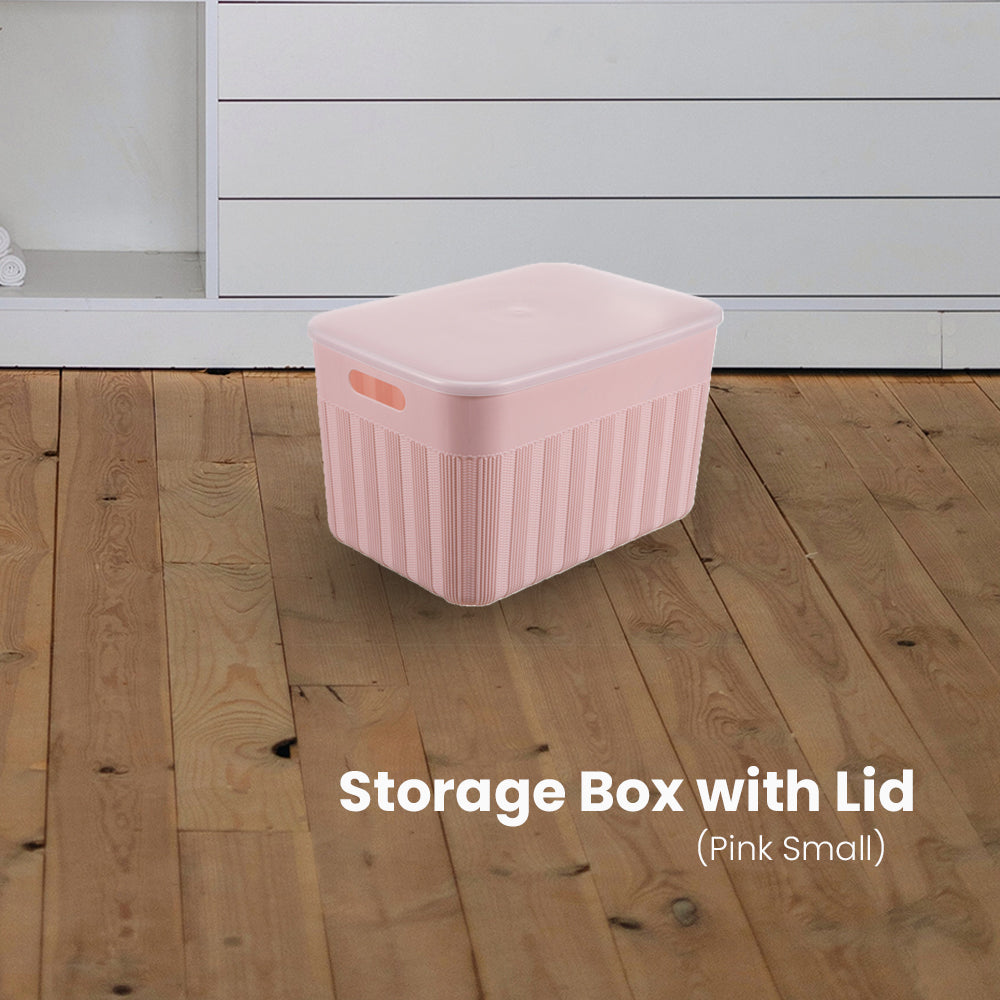 Locaupin Decorative Minimalist Wardrobe Storage Box with Cover Multifunctional Underwear Clothes Toys Books Cabinet Bedroom Organizer (Small)