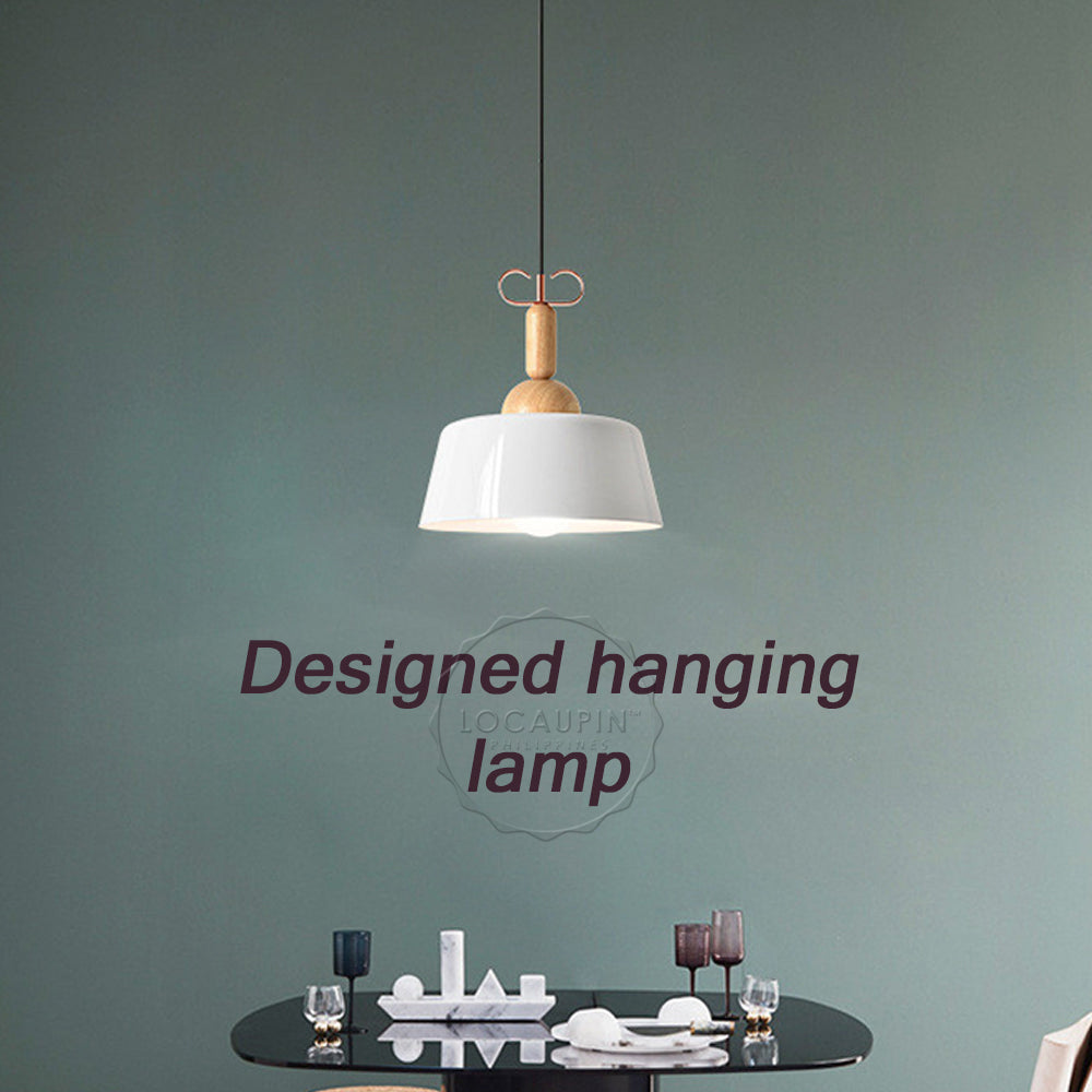 Locaupin Kitchen Dining Wood Round Hanging Pendant Light Ceiling Lamp Shade Home Decor Led Bar Restaurant Cafe