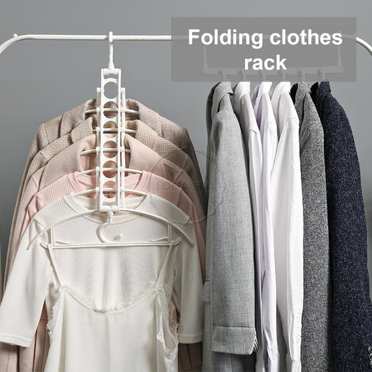 Locaupin Wardrobe Closet Smart Organizer Space Saving Folding Clothes Dress Hanger 6 Layered Storage Rack Heavy Duty For Tank Top Coat Scarf