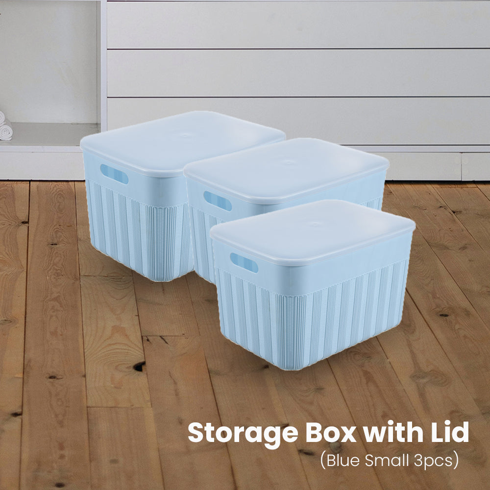 Locaupin Decorative Minimalist Wardrobe Storage Box with Cover Multifunctional Underwear Clothes Toys Books Cabinet Bedroom Organizer (Small)