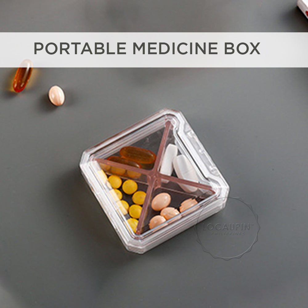 Locaupin Mini Medicine Pill Case Box Small Transparent Holder Portable Sealed Storage Health Organizer Pocket Bag For Daily and Travel Use