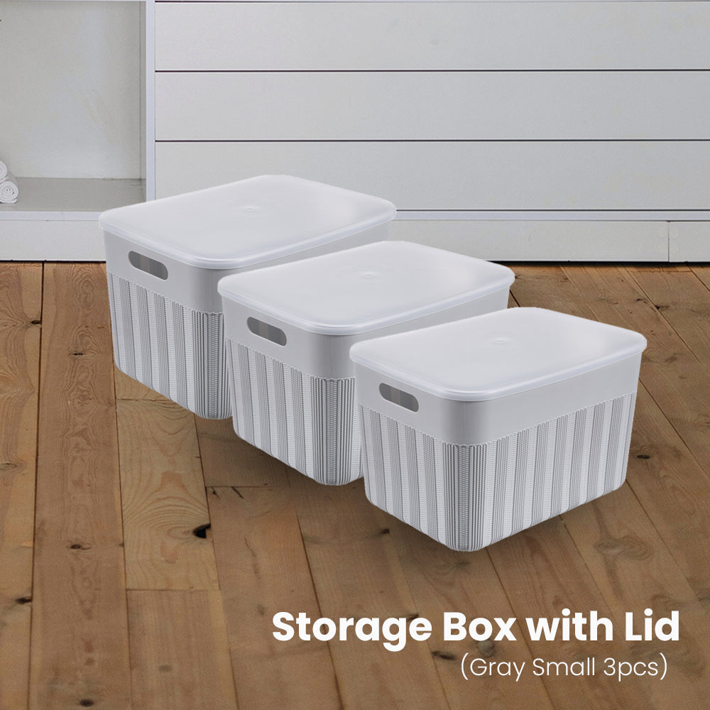 Locaupin Decorative Minimalist Wardrobe Storage Box with Cover Multifunctional Underwear Clothes Toys Books Cabinet Bedroom Organizer (Small)