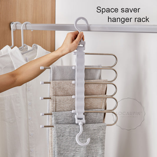 Locaupin Laundry Non-Slip Drying Hanger Pants Organizer Space Saving Wardrobe Closet Storage Rack for Scarf Jeans Trousers