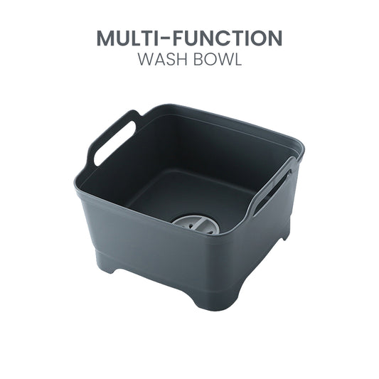 Locaupin Large Capacity Washing Dish Basin With Two Handles And Draining Plug Perfect For Fruits Vegetables Multi-functional Drainer Basket Storage Rack Food Strainer