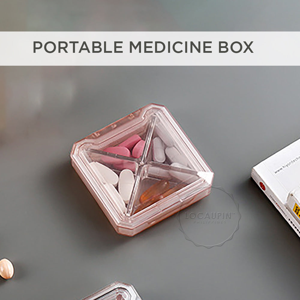 Locaupin Mini Medicine Pill Case Box Small Transparent Holder Portable Sealed Storage Health Organizer Pocket Bag For Daily and Travel Use