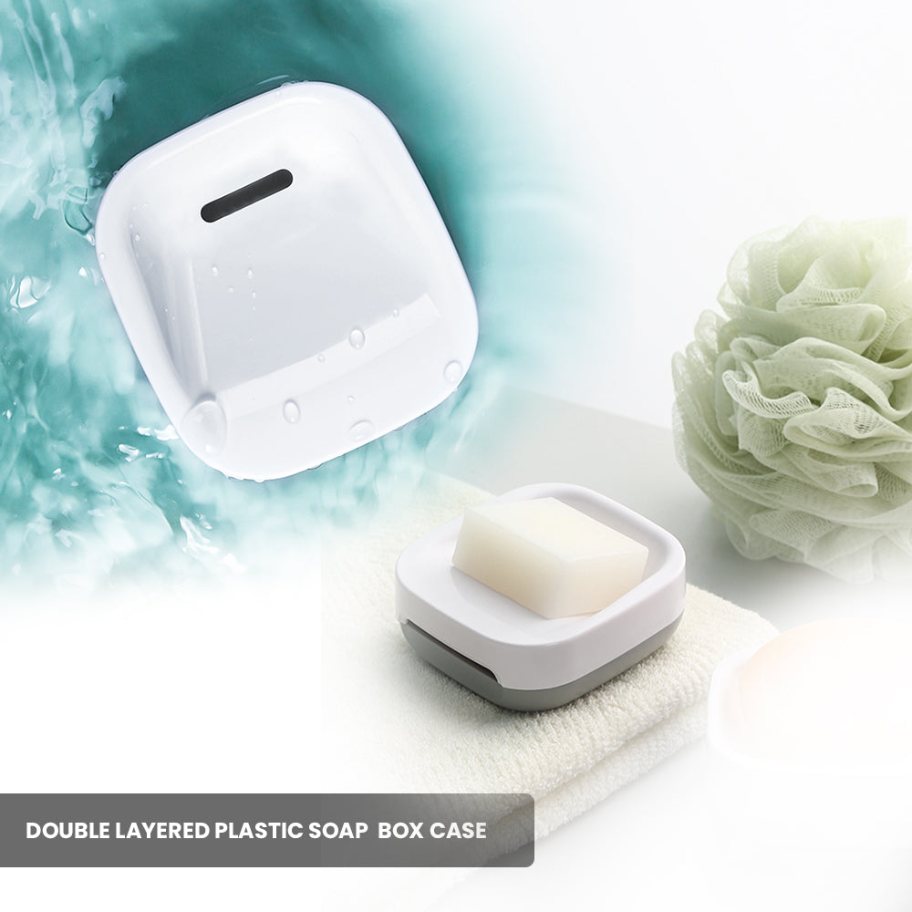 Locaupin Bathroom Shower Bar Soap Holder Box Shelf Container Case Organizer Easy Self Draining Tray Storage Rack