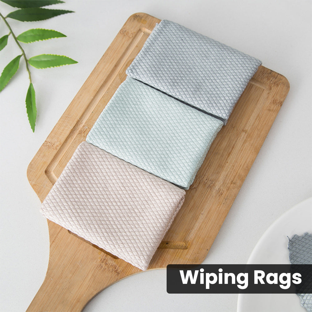 Locaupin 5pcs Kitchen Countertop Multipurpose Easy Wash Dish Cloth Towel Cleaning Rag For Home Accessories Window Mirror Glasses