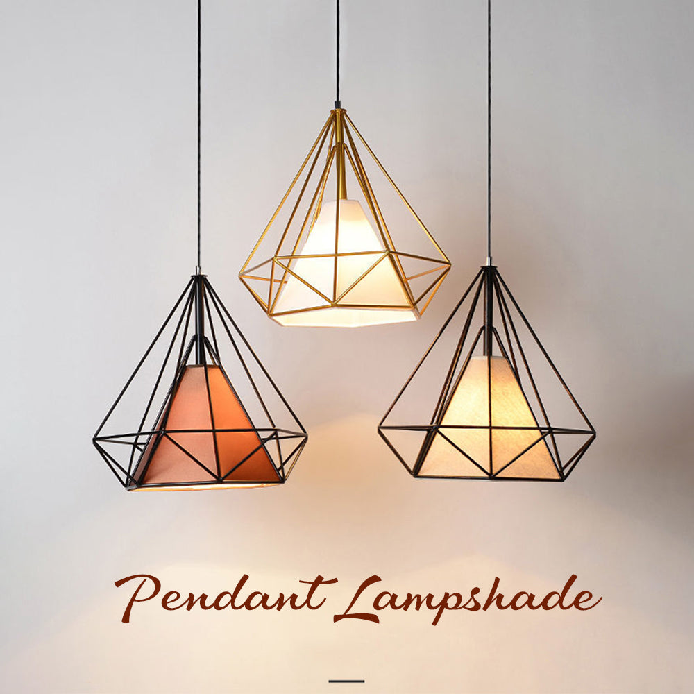 Locaupin 3 Pieces Retro Lights Loft Cage Hanging Pendant Lampshade