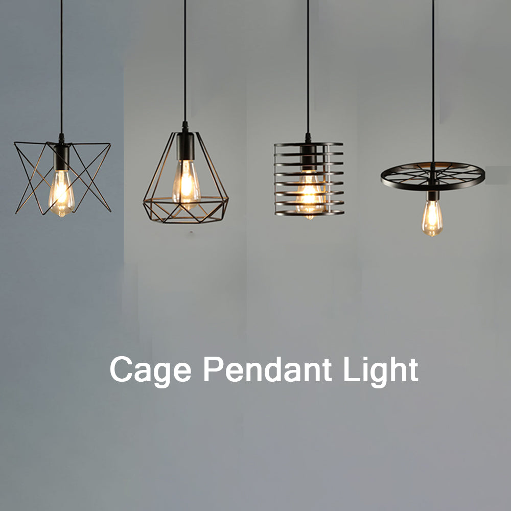 Locaupin Modern Loft Hanging Cage Lamp Pendant Light Bar Counter Retro Ceiling Iron Led Home Living Room Decoration Cafe Restaurant