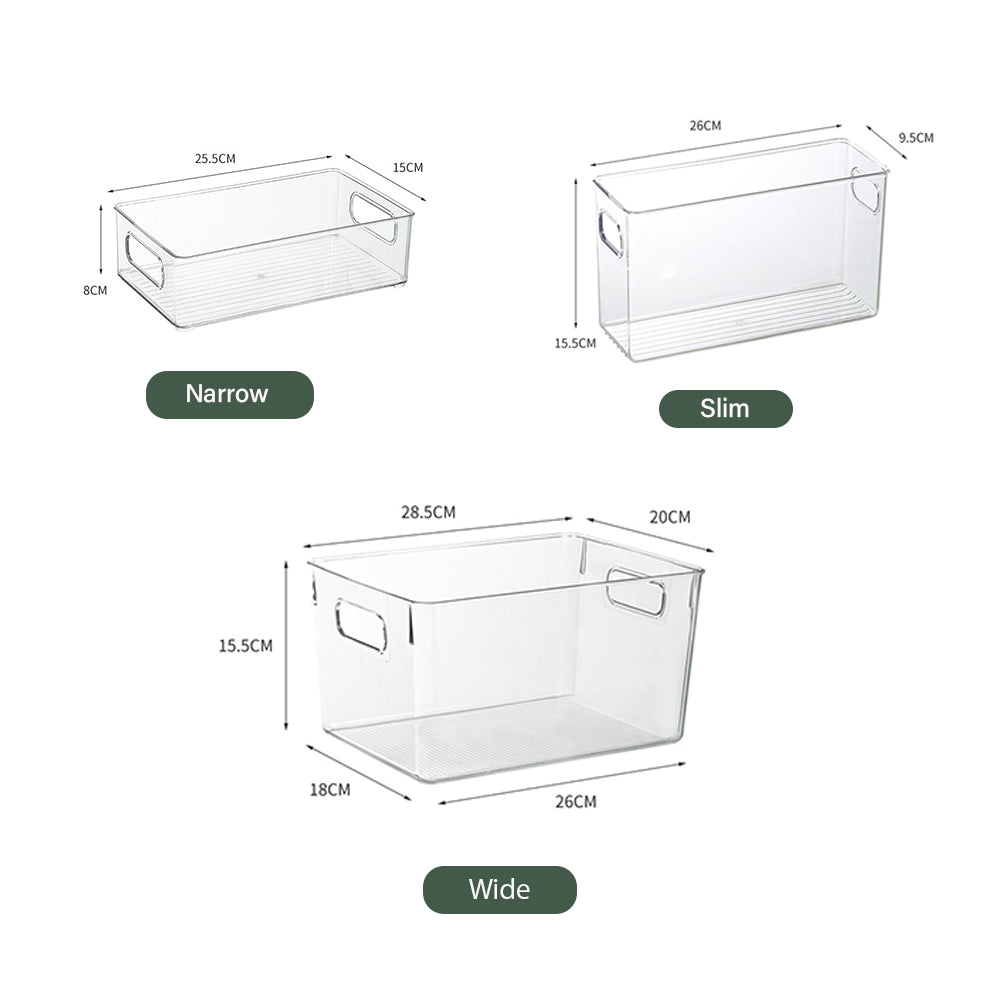 Locaupin Transparent Storage Organizer Desktop Wardrobe Storage Cabinet Sorting Cosmetic Container Multifunctional Basket Bin For Bedroom Kitchen (PET Plastic)