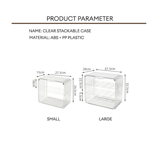 Locaupin Dust Proof Clear Display Collection Case Stand Figurine Organizer Stackable Box Showcase Toy Souvenirs Storage Holder