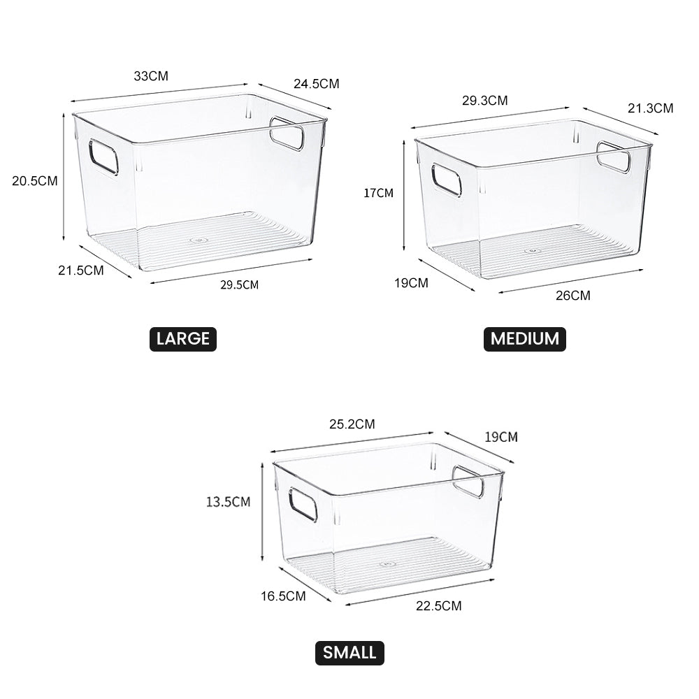 Locaupin Transparent Storage Organizer Desktop Wardrobe Storage Cabinet Sorting Cosmetic Container Multifunctional Basket Bin For Bedroom Kitchen (PET Plastic)