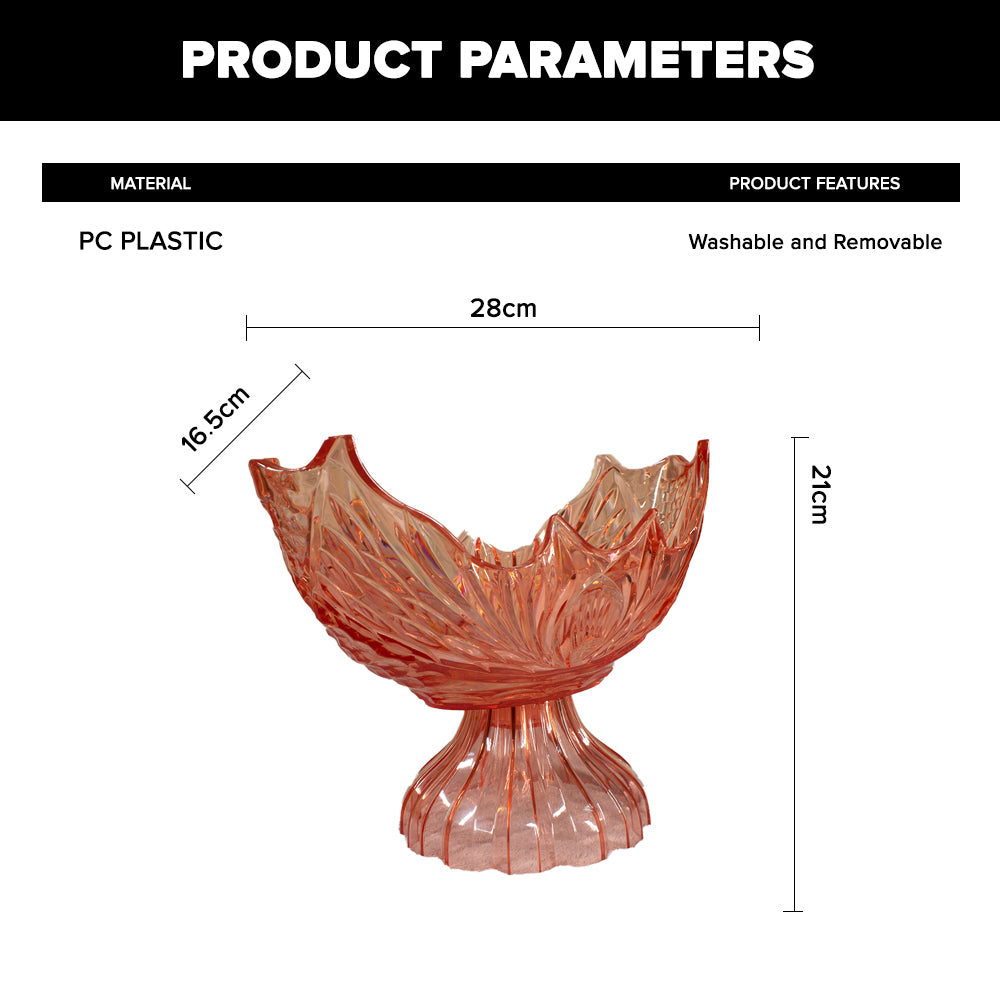 Locaupin Transparent Fruit Display Stand Pedestal Bowl Dessert Holder Decorative Wedding Party Kitchen Table Centerpiece