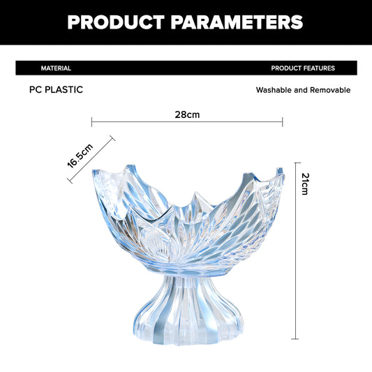 Locaupin Transparent Fruit Display Stand Pedestal Bowl Dessert Holder Decorative Wedding Party Kitchen Table Centerpiece