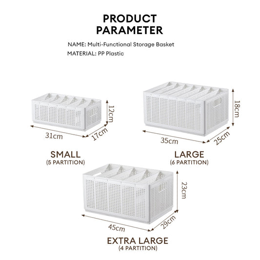 Locaupin Closet Cabinet Undergarments Drawer Organizer with Removable Divider Socks Towel Clothes Storage Bin Dresser Compartment