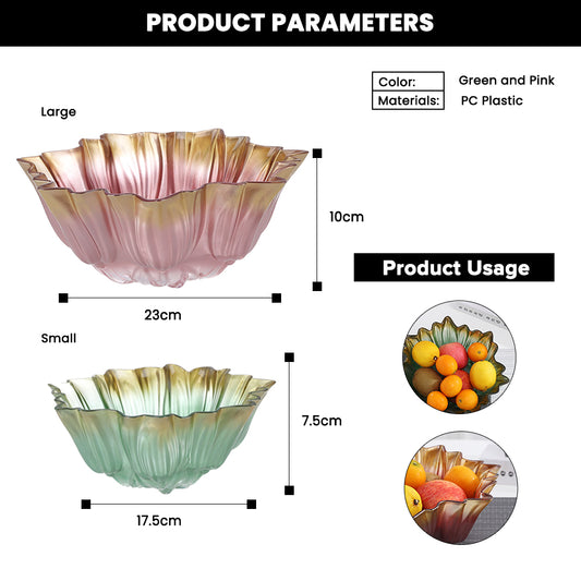 Locaupin Countertop Centerpiece Fruit Bowl Basket Serving Snacks Salad Tray Multipurpose Decorative Display Kitchen Storage