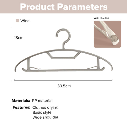 Locaupin 5pcs Wide Hanger Heavy Duty Space Saving No Shoulder Bumps T-Shirt Sweater Coat Wardrobe Laundry Non Slip Closet Organizer