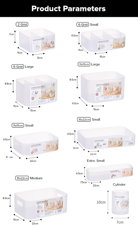 Locaupin Office Supplies Cosmetics Stationery Caddy Storage Multifunctional Desk Organizer Box Compartment Grid Basket Container Bin