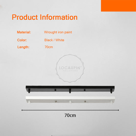 Locaupin Lighting Accessories Chandelier Ceiling Mounted Plate 3 Heads Decorative Hanging Pendant Lamp Long Rectangular Base