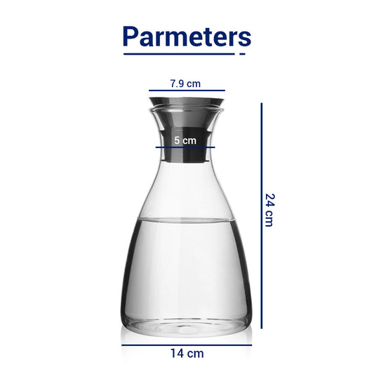 Locaupin High Silicon Glass Drinking Tie Jug with Cup Large Capacity Temperature Heat Resistant Mug Hot Cold Juice Water Coffee Tea