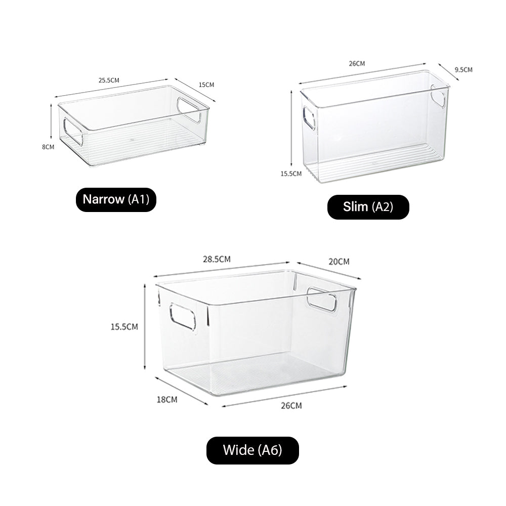 Locaupin Transparent Large Storage Box Desktop Wardrobe Cabinet Organizer Sorting Cosmetic Container Bin For Room Kitchen
