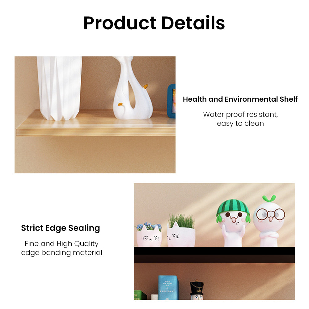 Locaupin Multifunctional Wall Mounted Ledge Floating Shelf Photo Frame Bookshelves Decoration Living Room Display Storage Board