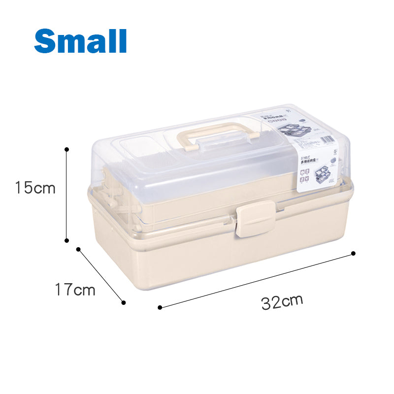 Locaupin 3 Layer Medicine Box Medical Equipment Storage Multipurpose Crafts Organizer Family First Aid Supplies Compartment Container with Lid