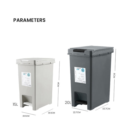 Locaupin Foot Pedal Type Trash Can Waste Basket Recycling Garbage Container Bin For Bathroom Living Room Kitchen Indoor Outdoor Use