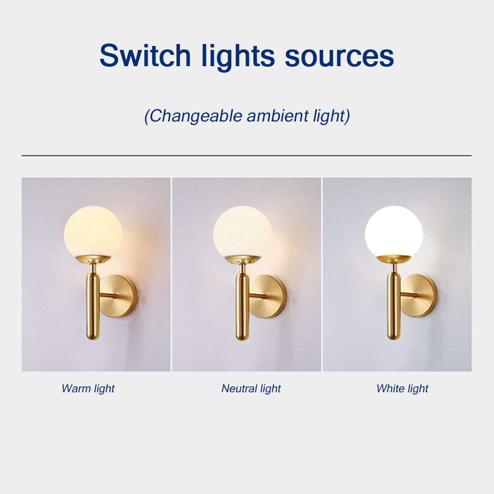 Locaupin Dimmable Round Shaped Wall Lamp Mount Change Ambient Light