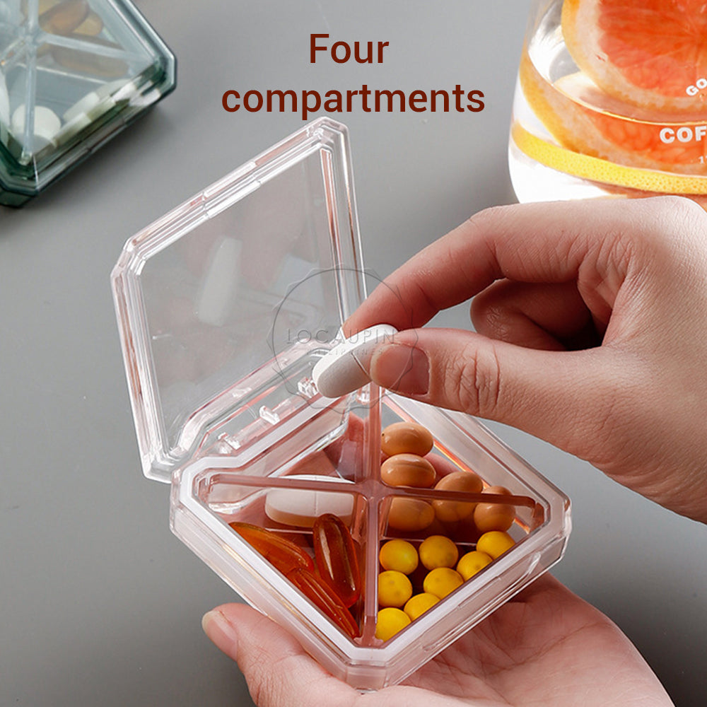 Locaupin Mini Medicine Pill Case Box Small Transparent Holder Portable Sealed Storage Health Organizer Pocket Bag For Daily and Travel Use