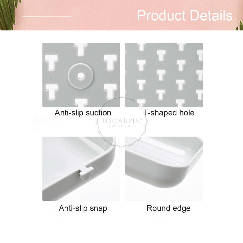 Locaupin Storage Wall Decor Hanging Hole Board Holder Hook Plastic Display Organizer Pegboard Waterproof Shelf for Kitchen Living Room and Bathroom