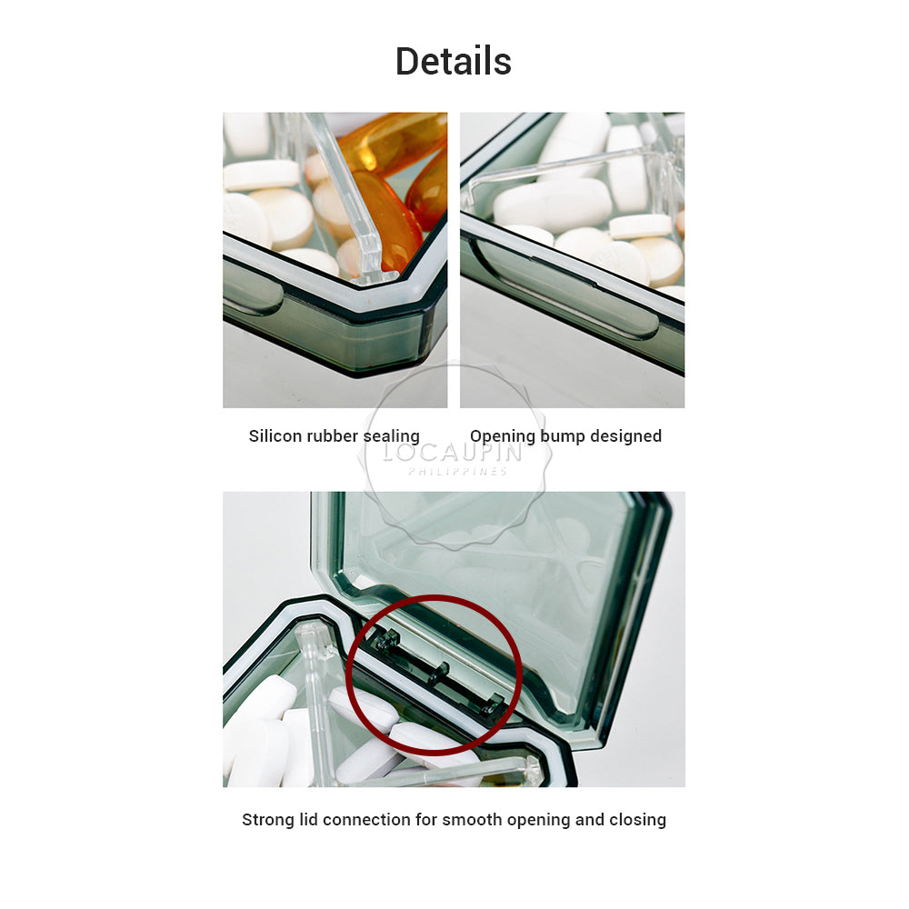 Locaupin Mini Medicine Pill Case Box Small Transparent Holder Portable Sealed Storage Health Organizer Pocket Bag For Daily and Travel Use