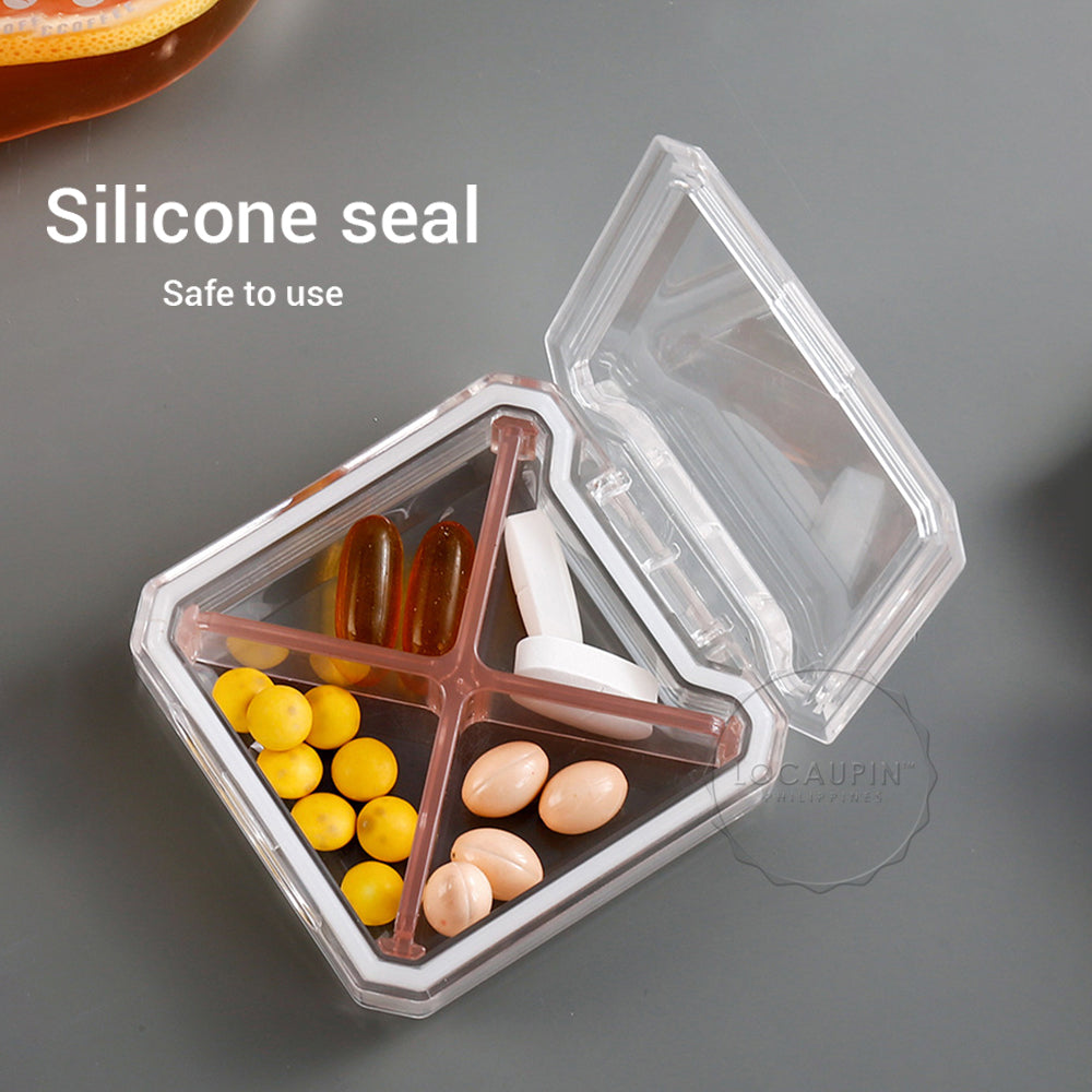 Locaupin Mini Medicine Pill Case Box Small Transparent Holder Portable Sealed Storage Health Organizer Pocket Bag For Daily and Travel Use