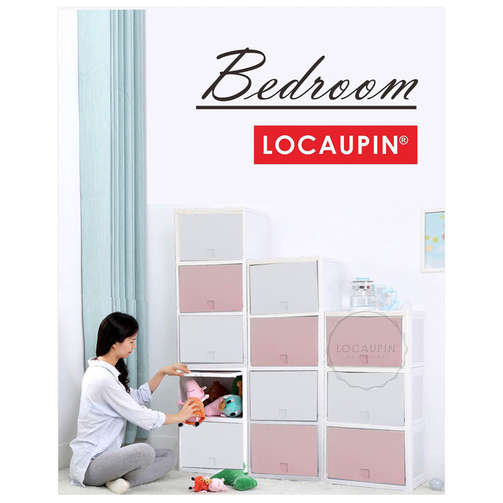 4 Tier PP Plastic Wardrobe Storage Cabinet Shelf Organizer