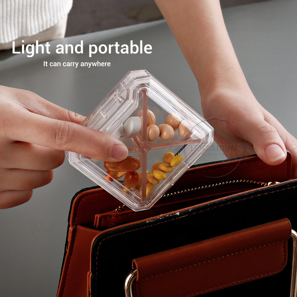 Locaupin Mini Medicine Pill Case Box Small Transparent Holder Portable Sealed Storage Health Organizer Pocket Bag For Daily and Travel Use