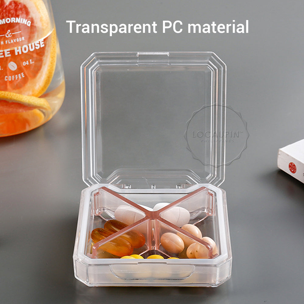 Locaupin Mini Medicine Pill Case Box Small Transparent Holder Portable Sealed Storage Health Organizer Pocket Bag For Daily and Travel Use
